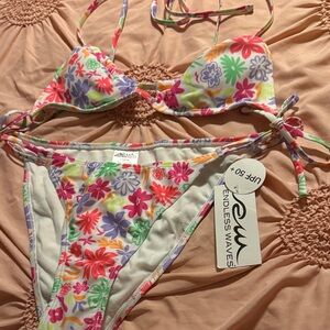 Endless Waves Peach Bikini with Vibrant Details